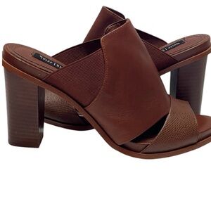 White House Black Market Brown slip on heel